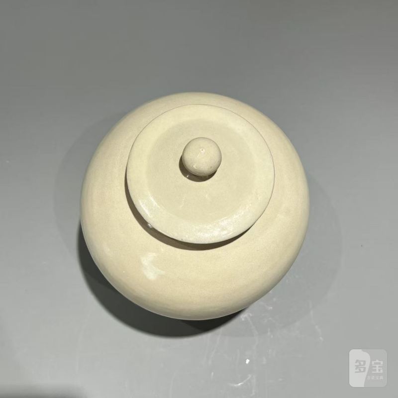 明代 白釉盖罐 - 图8